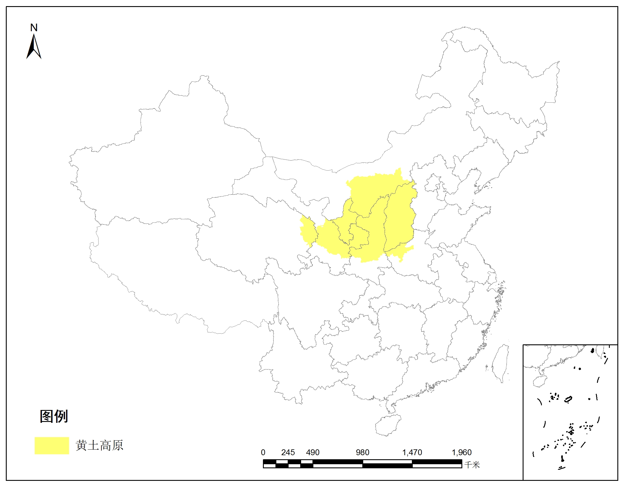 黄土高原空间范围